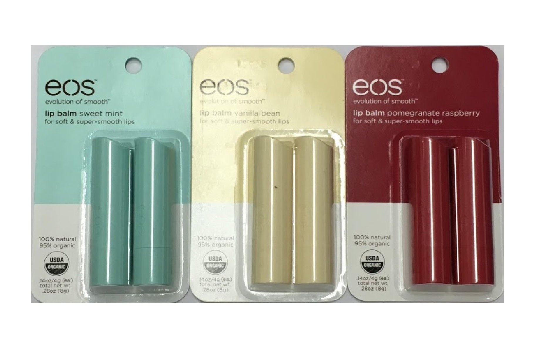 EOS Lip Balm Stick Strawberry Sorbet TwoPack Health