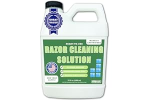 Tillbrook Electric Razor Cleaner - 1 YEAR SUPPLY - 32 oz Shaver Cleaning Solution - Easy Refill for Braun Clean and Renew Cartridges - Ready to Use Formula for Electric Shavers
