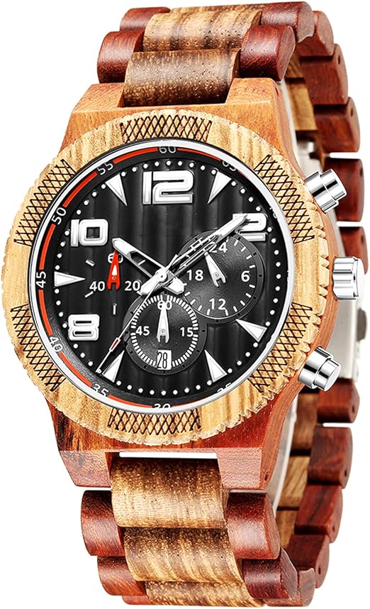 Wooden Watches Mens, shifenmei S1016 Natural Stylish Zebra Wood Watches