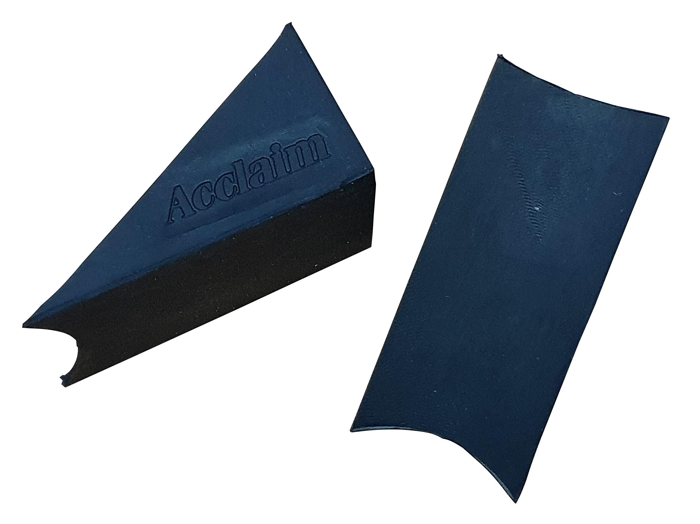 Acclaim Bowling Black Anti Slip Twin Pack 5.5 cm x 3cm x 3cm Bowls Rubber Umpire Measuring Wedges Triangle Prism Shape With Cut Out Shallow Concave Top