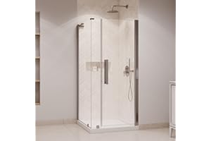 OVE Decors Pasadena 36 in. W x 36 in. D x 74 3/4 in. H Corner Frameless Pivot Shower Door Kit in Satin Nickel with Base Pan, 2025