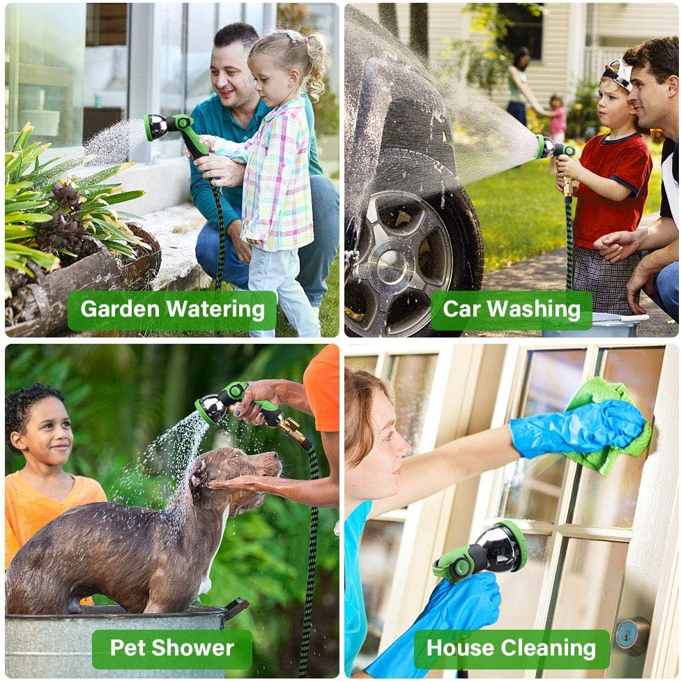 Give Me 150FT Garden Hose, Expandable Garden Hose 150FT Hose with 10 Function Spray Nozzle - Durable No-Kink & Lightweight Flexible Water Hose with 3/4" Solid Brass Fittings & Extra Strength Fabric : Garden & Outdoor