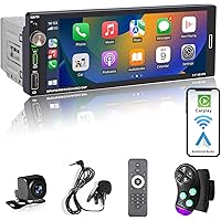 Alondy Single Din Car Stereo Touchscreen (6.9") Compatible with Apple CarPlay [Wireless] Android Auto Car Radio Bluetooth Typ