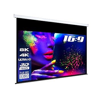 eSmart Germany MIROLO Rollo-Leinwand [Größenauswahl] 332 x 187 cm (150') 16:9 | Vollmaskierung | Heimkino Beamer Projektionsl