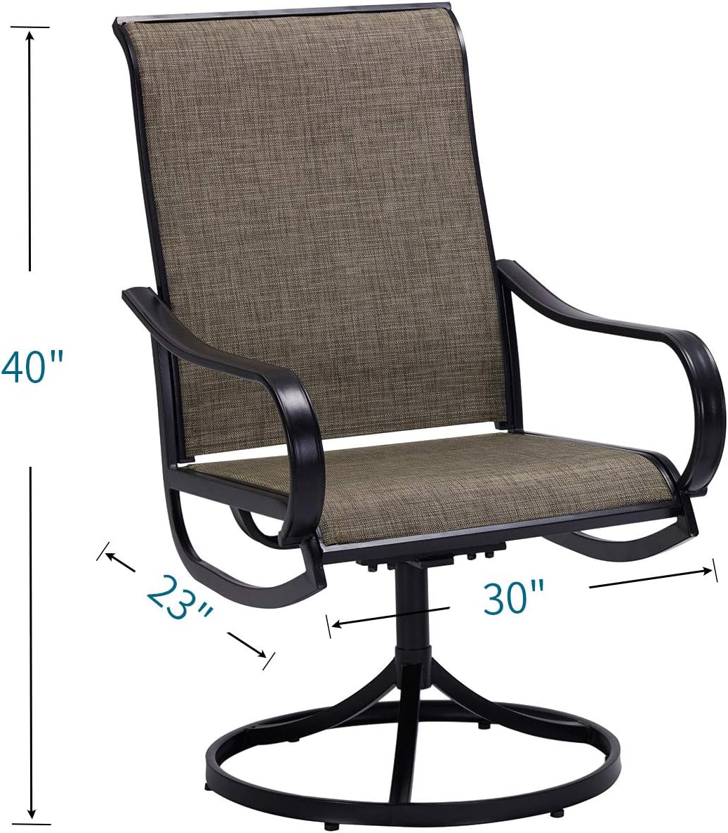 Vicllax Outdoor Swivel Dining Chairs Patio Furniture for Garden Porch Set of 2: Kitchen & Dining