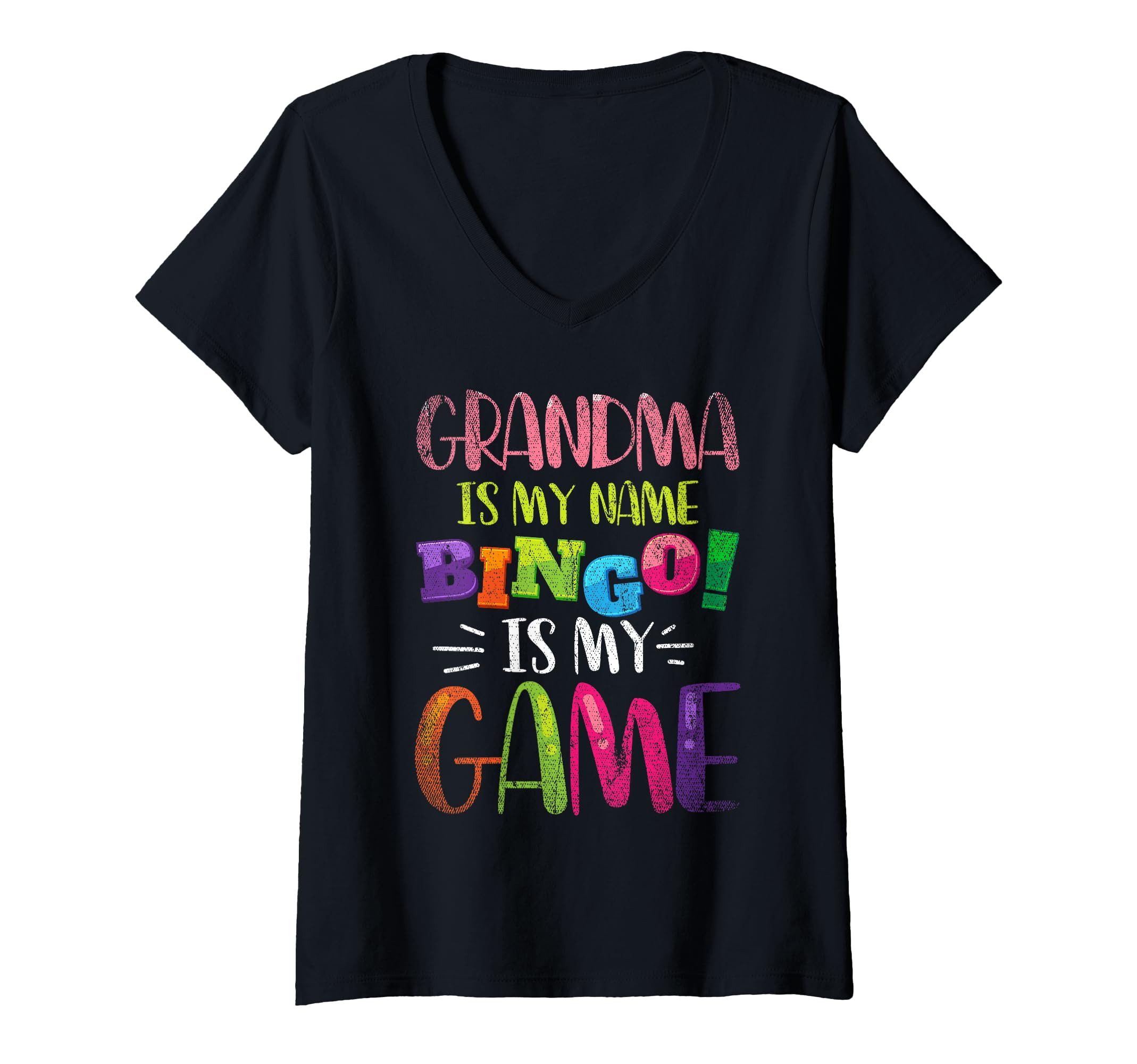 Womens Mein Name ist Oma und Bingo ist mein Spiel Funny Bingo V-Neck T-Shirt