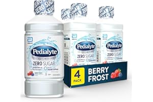Pedialyte Electrolyte Water with Zero Sugar | Hydration with Key Electrolytes | Great Hydration Low in Calories | Berry Frost, 1 Liter, Pack of 4