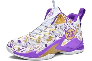 Hewcey Kids Basketball Shoes High Top Youth Fashion Sneakers Girls Casual Sports Basketball Shoes Breathable Comfortable Boys Sneakers for Big Kids