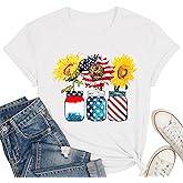USA Shirts for Women 4th of July Shirt Women Cute Patriotic Print Tshirt America Tee Tops