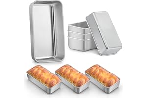 LIANYU 8 Pack 9x5 Loaf Pans for Baking Bread, Bread Pans for Homemade Bread, Stainless Steel Bread Baking Pan with Non Stick Coating, Small Bread Loaf Tins for Brownies and Pound Cakes