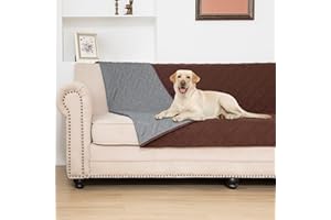 BOCTOPUG Dog Bed Cover for Pets Blankets Rug Pads for Couch Protection Waterproof Bed Covers Dog Blanket Furniture Protector Reusable Changing Pad (Dark Grey+Brown, 62"x82")