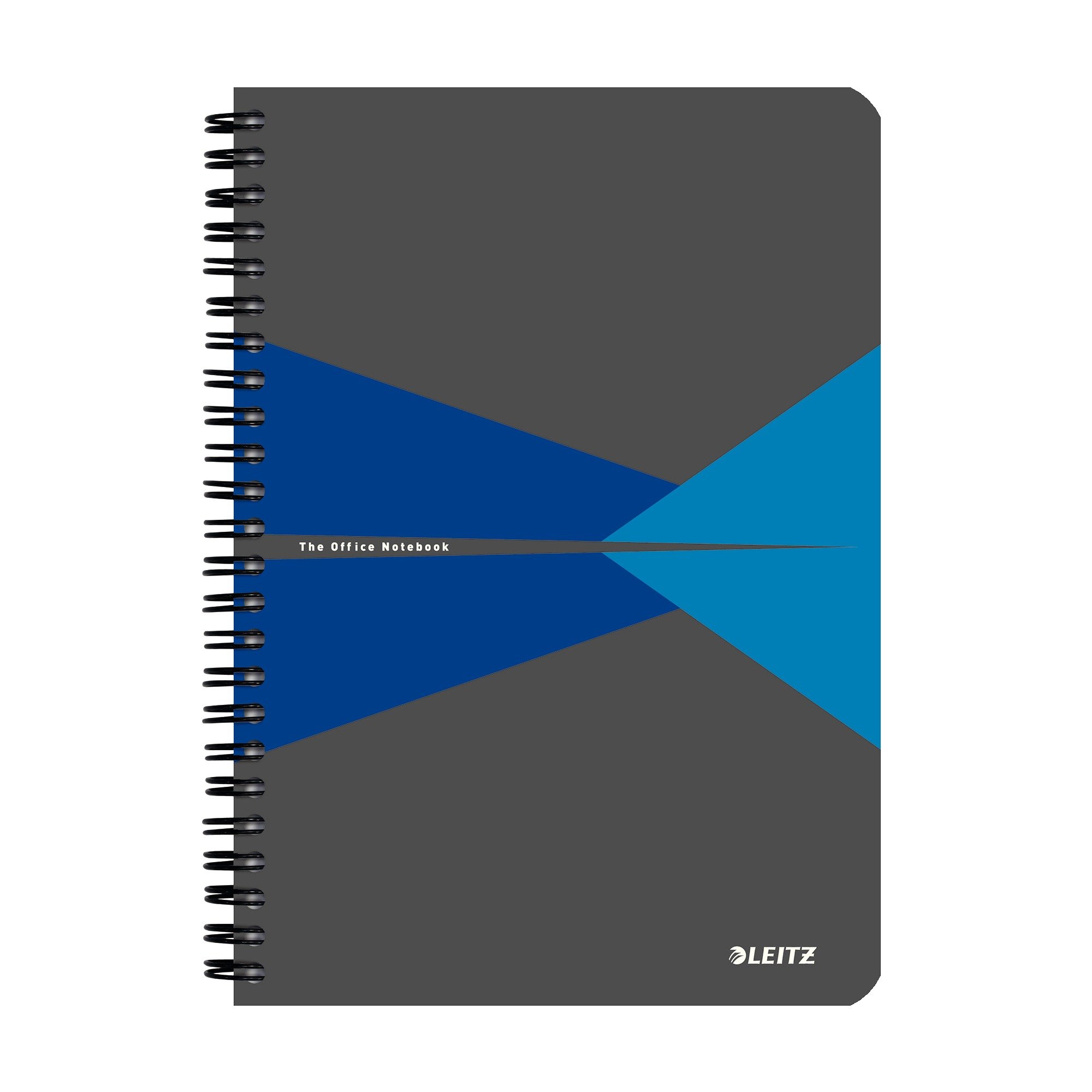 Leitz A5 Stiff Cover Notebook, Blue (Wire Bound, 90 Sheets, Ruled, 90 gsm Ivory Paper, Office Range)