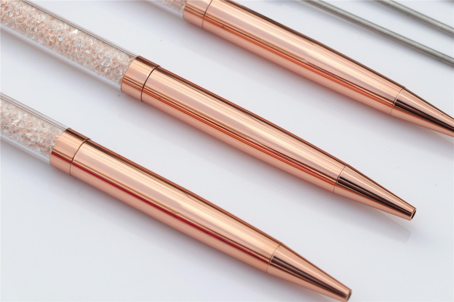 Quality Ballpoint Pen with Crystals - REFILL AND PEN POUCH INCLUDED (N+ FULL ROSE GOLD), 3 Piece Set - Image 5