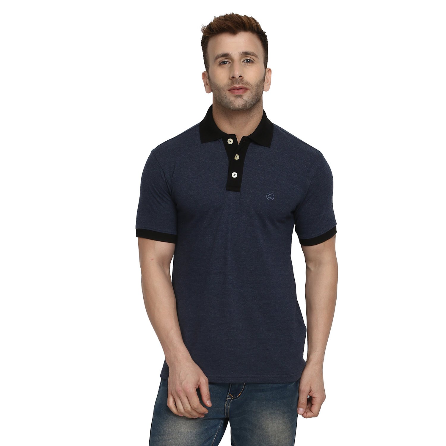 chkokko cotton contrast collar polo half sleeves t shirts for mens