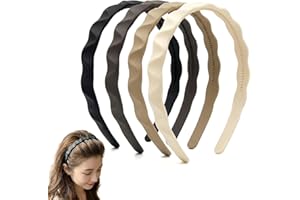 4 PCS Fashion Simple Elastic Headbands for Women, Non Slip Hair Hoop with Teeth, Suitable for Work Sports or Daily Grooming