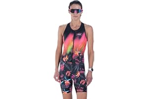 Zoot Women's LTD Tri SLVS Fz Racesuit, Sleeveless Cycle Race Swim Bike Run Tri Suit, Padded Chamois, Pockets, UPF 50+ Fabric
