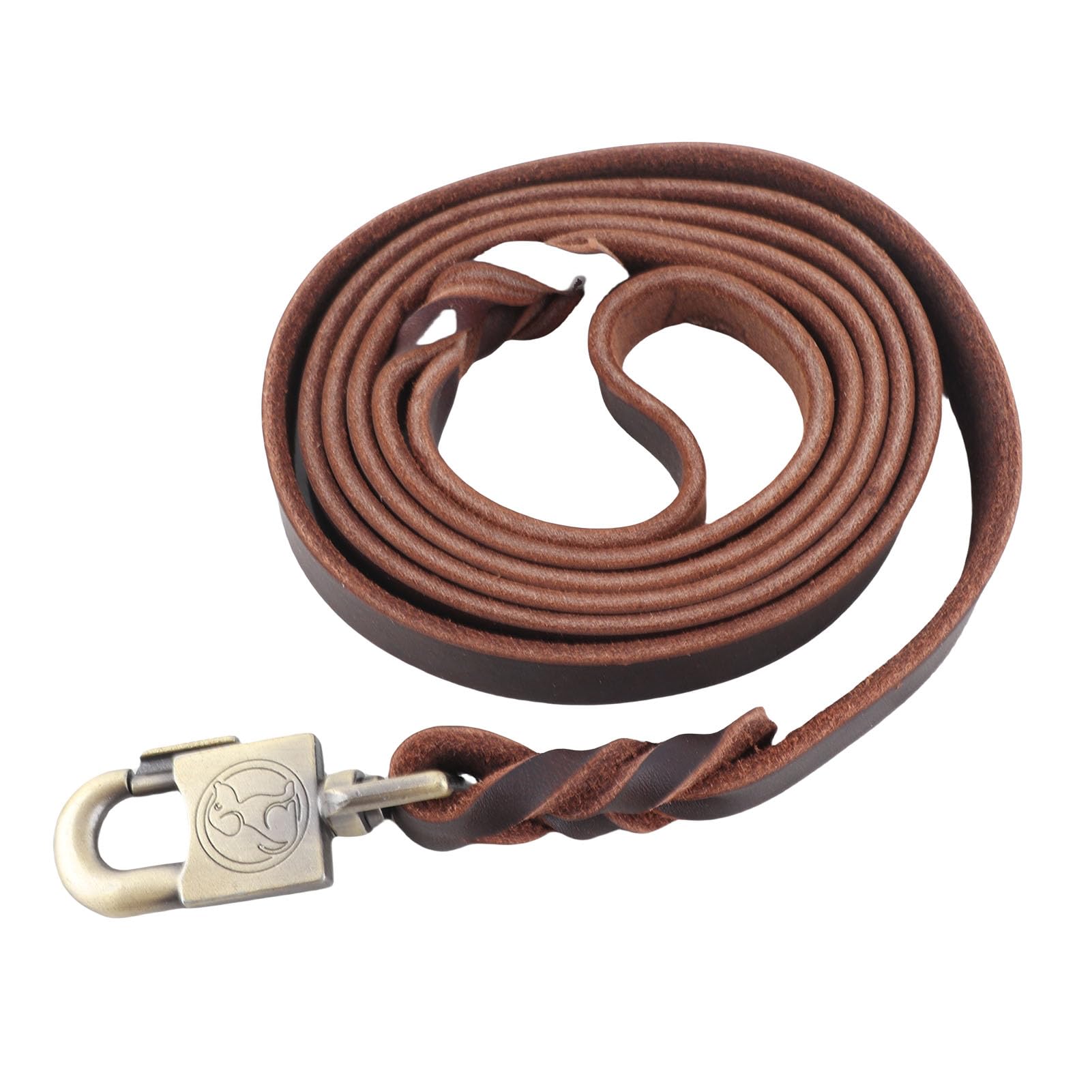 Leather Dog Leash Soft Braided Dog Training Leash Strap Handmade Heavy Duty Pet Training and Walking Lead Rope for Large Medium Dogs