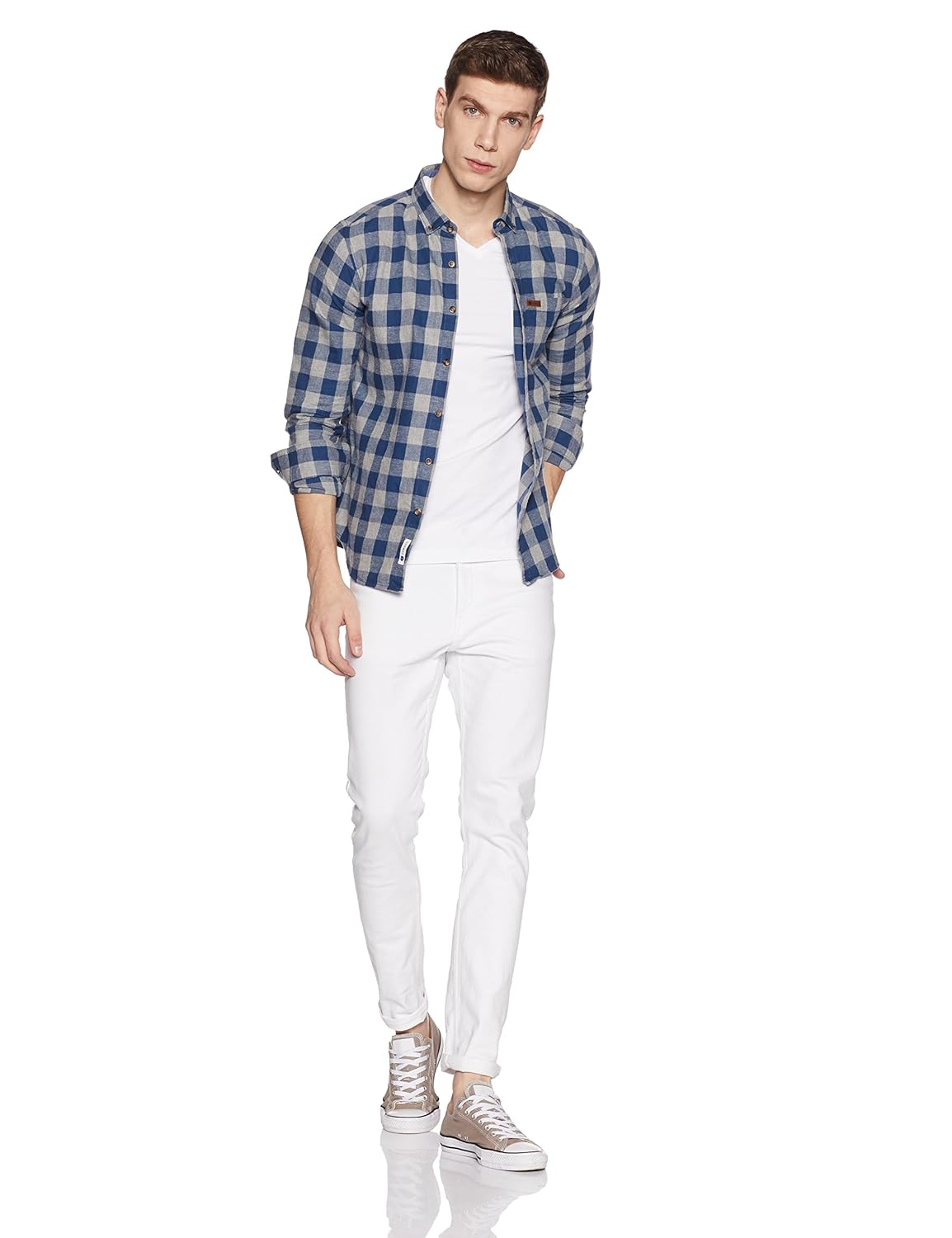 symbol amazon brand men's regular fit casual shirt