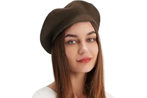 VOILIPEX Wool Beret Hat French Beret Cap Winter Artist Painter Hat Solid Color for Women