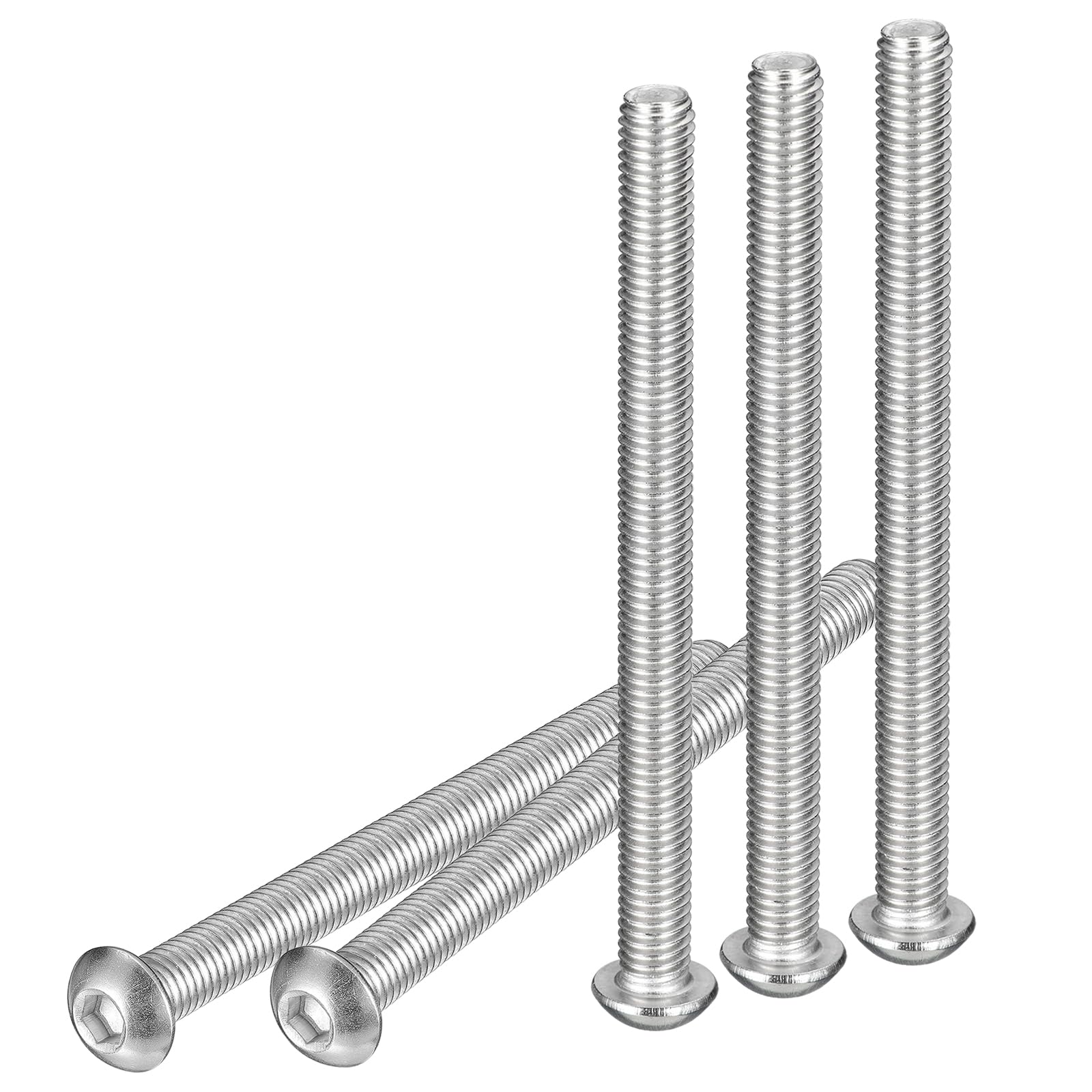 DTGN M8-1.25x100mm Button Head Socket Cap Screws - 5Pack - Good for Machine - 304 Stainless Steel 18/8 - Hex Drive Full Thread Fasteners — image 1