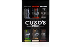 Cuso Cuts Great Tasting Essentials BBQ Seasoning Rub Gift Box - Contains All Natural Ingredients - Spices & Rubs for Grill, BBQ & Marinade - Best BBQ Rubs for Smoking - 6 Count BBQ Rub Seasoning