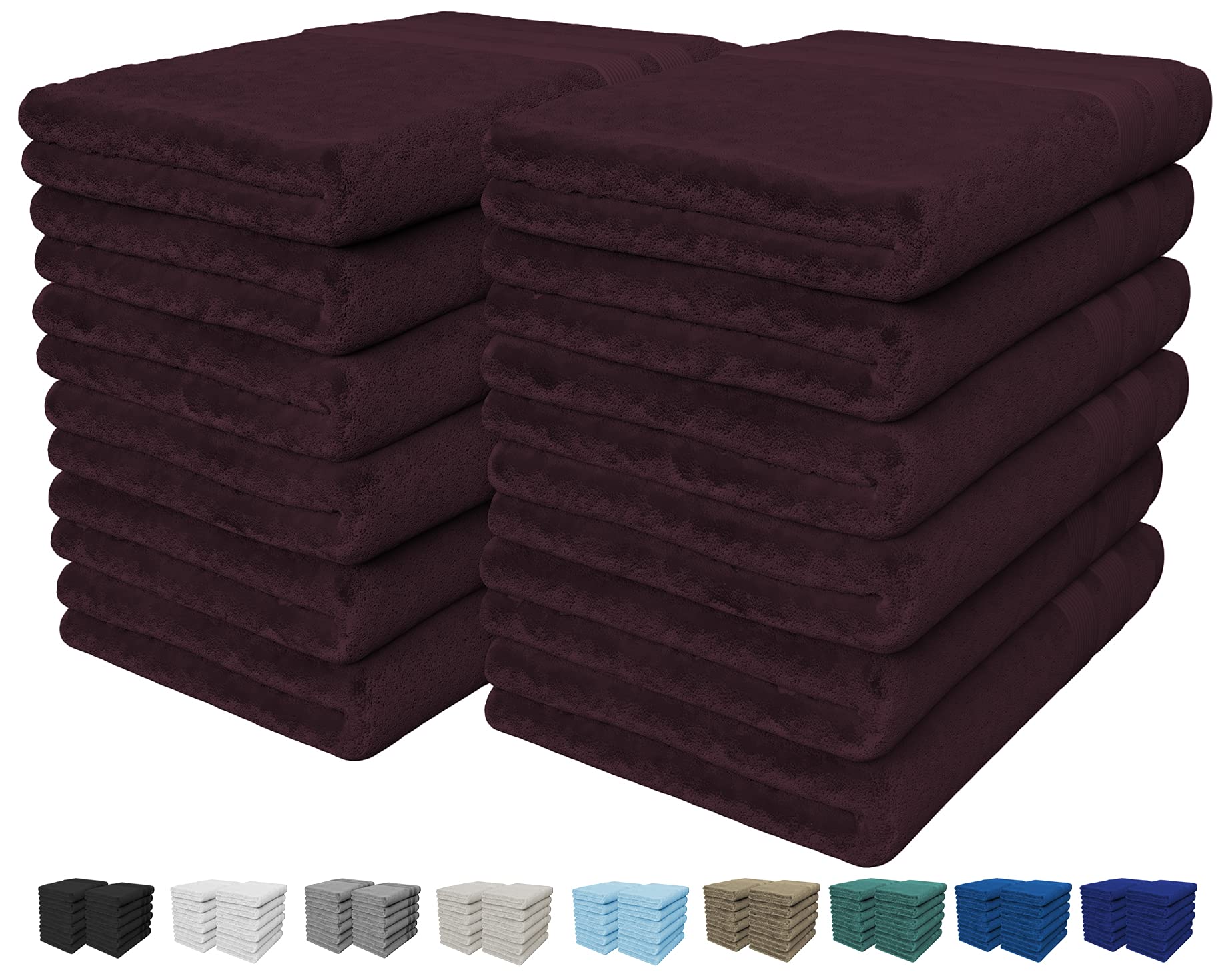 Vozbi Face Towels - Cotton Washcloths Set - 30 x 30 cm, 100% Ring Spun Cotton, Premium Quality Flannel Face Cloths, Highly Absorbent and Soft Feel Fingertip Towels (12 Pack - Purple)