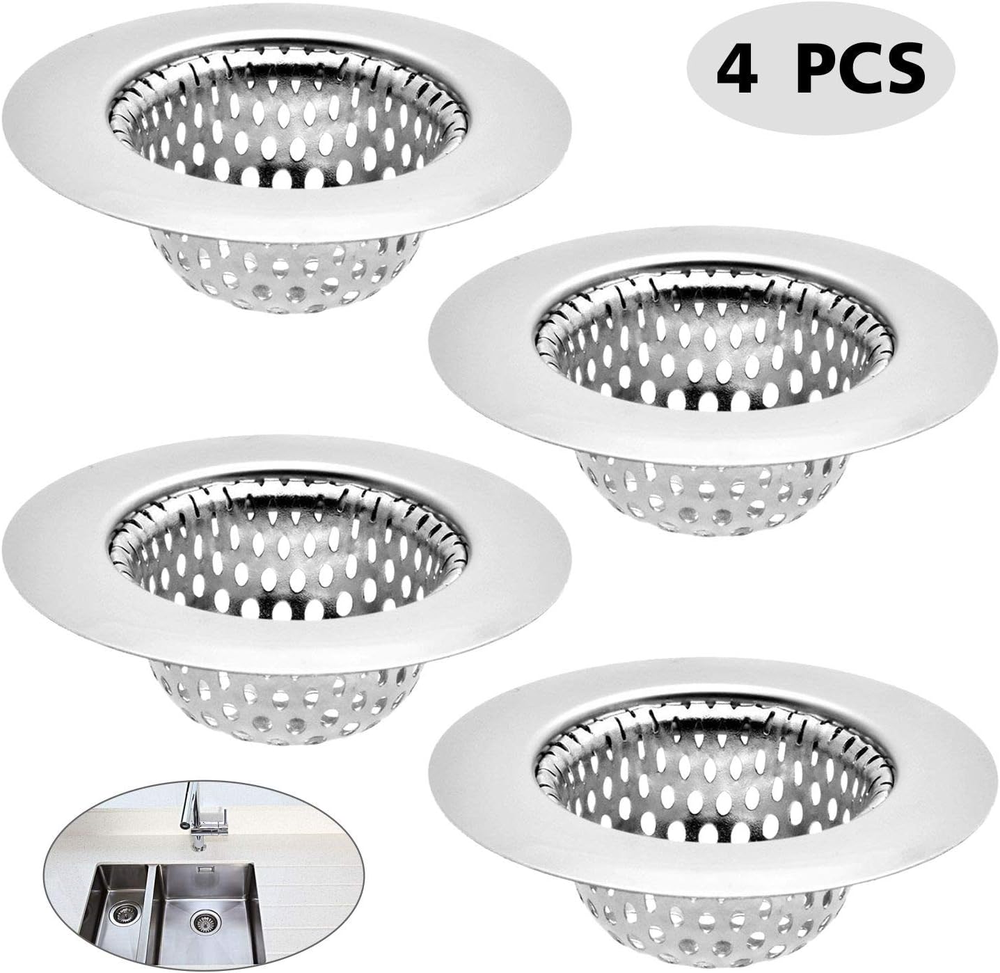 Kitchen Sink Strainer Basket Drain Catcher, 2.125 Inch Top / 1 Inch