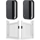 Sliner 2 Pcs Gate Handle, 5.5" Nylon Vinyl Fence Door Pull, Black Outdoor | Heavy Duty Rust-proof, Ergonomic Extra Knuckle Room, Universal for PVC Aluminum Wood Gates, Left Right Reversible