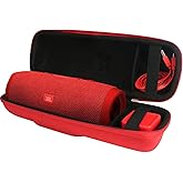 Khanka Hard Travel Case Replacement for JBL Charge 3 Waterproof Portable Wireless Bluetooth Speaker. Extra Room for Charger and USB Cable,Case Only.(Red)