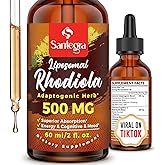 57,000 MG Liposomal Active Rhodiola Rosea Supplement with Ashwagandha, Liquid for High Absorption, Rhodiola Rosea Root Extract Tincture for Energy, Stress, Mood, Vegan, Sugar & Gluten-Free, 60 ml