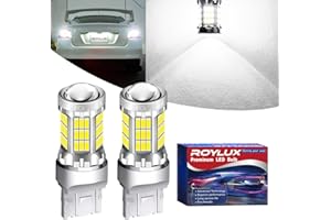ROYLUX Newest Super Bright 7443 7440 T20 LED Bulbs Replacement for Back Up Reverse Lights Brake Tail Parking Lights, 300% Brighter Than Halogen, Xenon White