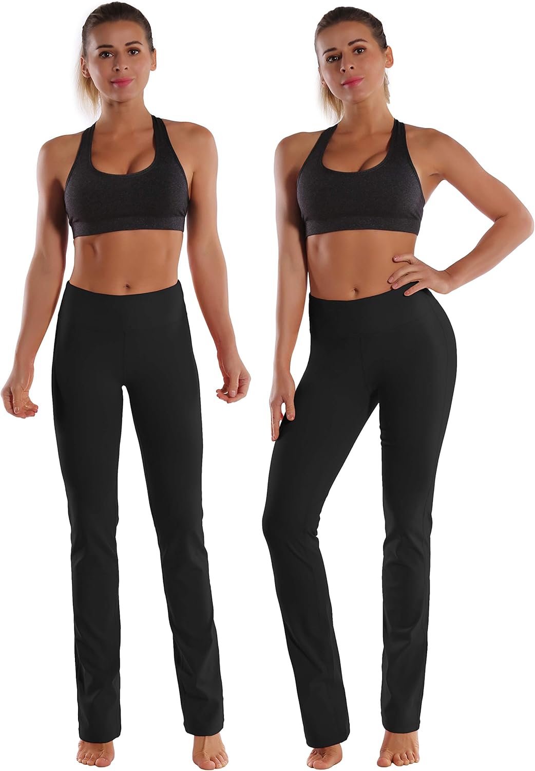 BUBBLELIME 29"/31"/33"/35" 3 Styles Women Bootcut Yoga Pants Basic/Back Pocket/Straight Leg Soft Workout Flare Tummy Control: Clothing