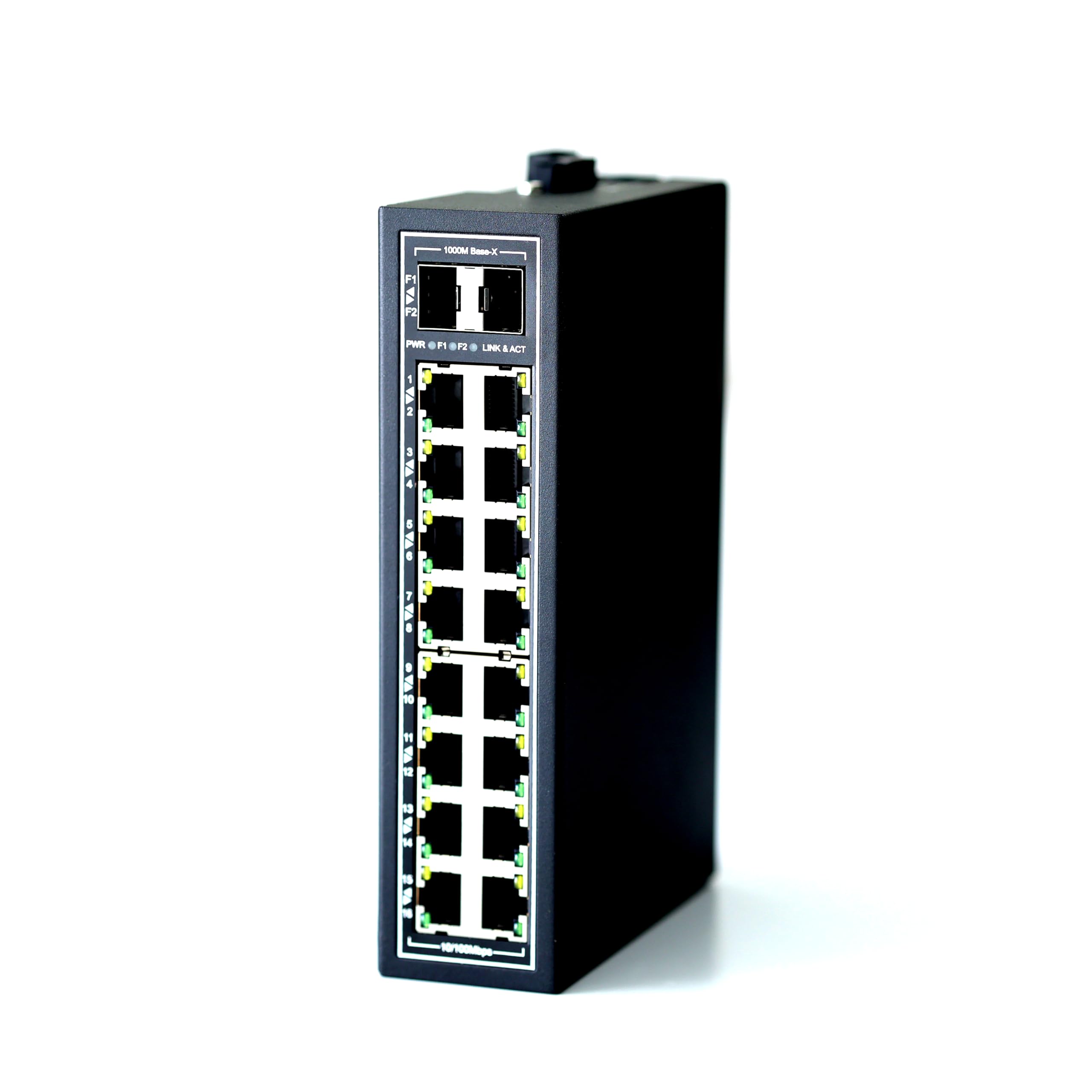 WIWAV WDH-16ET2GF-DC 10/100Mbps Unmanaged 18-Port Industrial Ethernet Switches with DIN Rail/Wall-Mount (Fanless,-30℃~75℃)