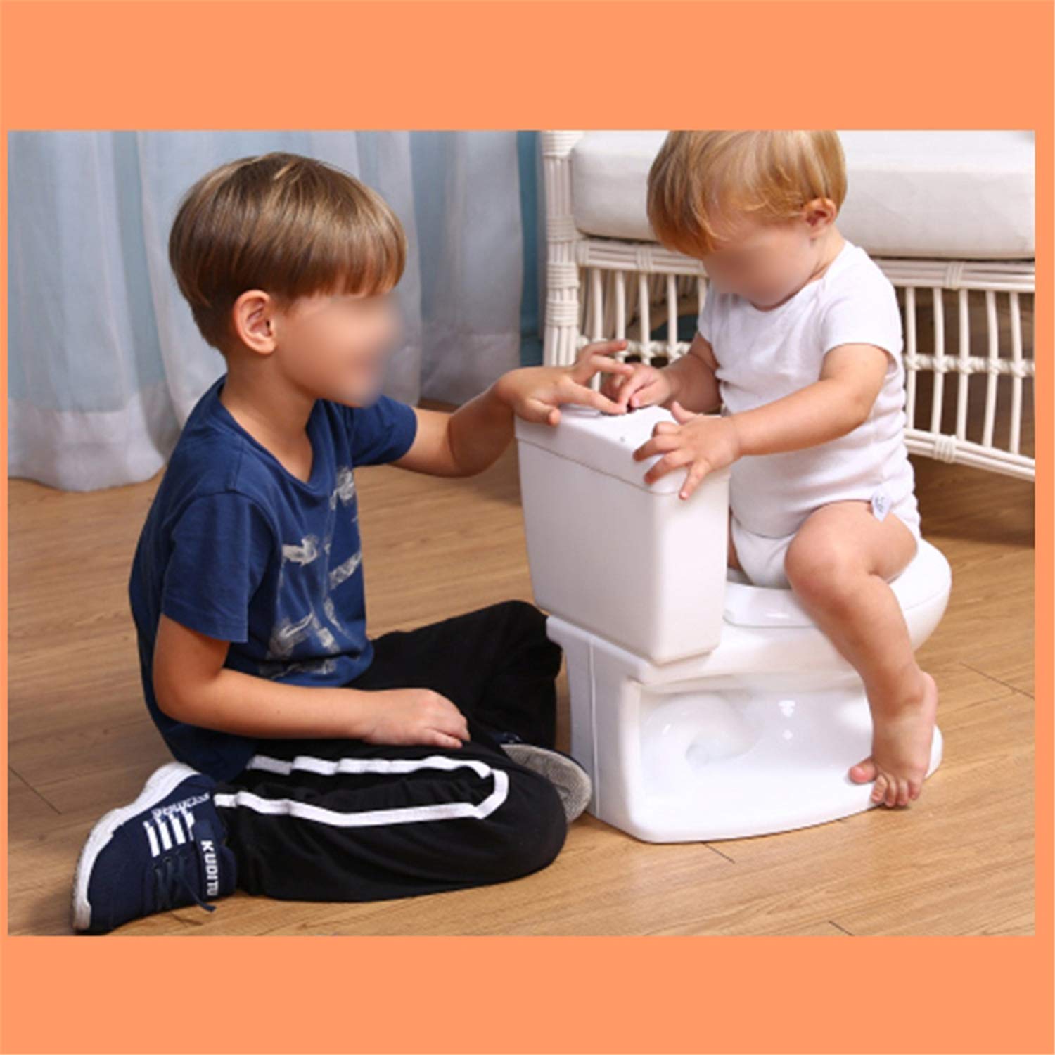 HTTMT- Classic Portable Pink Realistic Toddler Potty Training Toilet w/Flushing Sound Baby Chair Seat Kid [P/N: ET-BABY004-PINK]
