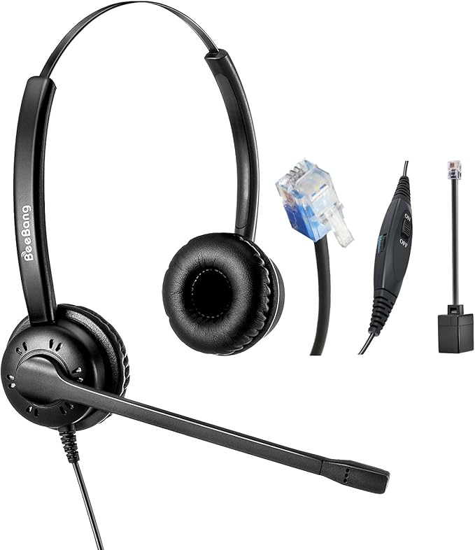 Beebang Telephone Headset Corded Landline Phone Headset Amazon.co.uk
