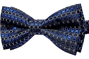 YourTies Silk Bow Ties for Men Striped Pre-tied Adjustable Bowties Woven Jacquard Formal Business Wedding Prom