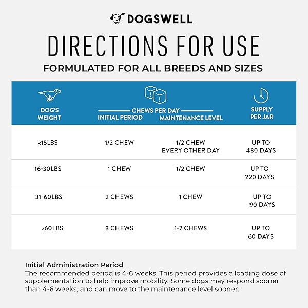 DOGSWELL HIP AND JOINT SUPPLEMENT FOR DOGS – SOFT CHEWS WITH GLUCOSAMINE, CHONDROITIN, MSM, BOSWELLIA & TURMERIC, 1 POUND