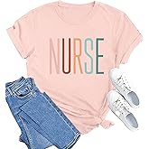 MAIHUN Women Nurse Life Shirt Nurse Letter Print Tee Tops Nurse Day Gifts Shirts Inspirational Short Sleeve