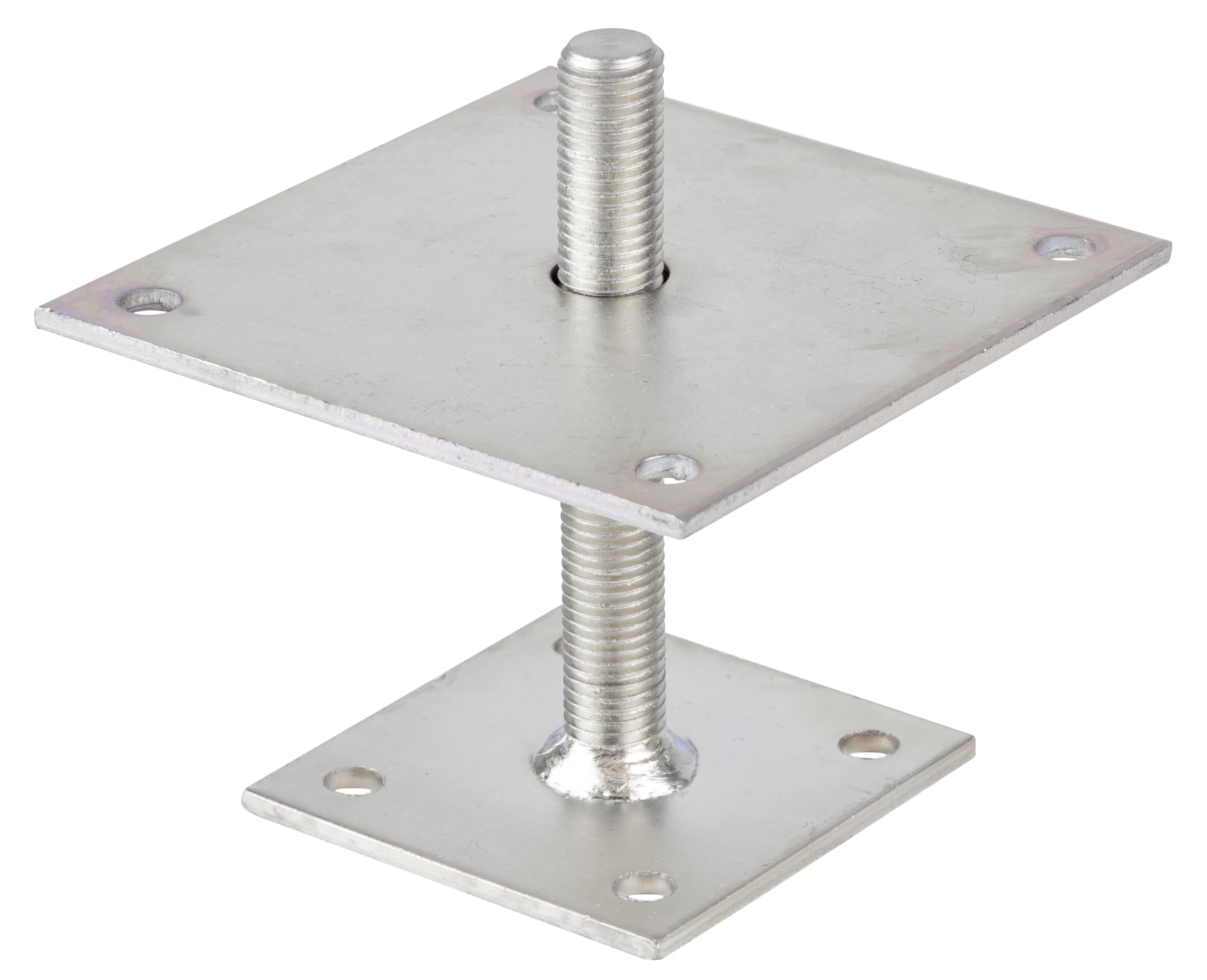 GAH-Alberts 218119 Post Support, Screw-On, Electro-Galvanised (Yellow), 30-150 mm Height-Adjustable, 150 x 150 mm