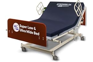 MEDACURE Ultra Wide Adjustable Hospital Bed with 48" Foam Mattress - 14"-30" Height Range, 36”-42”-48” Width Range, 80”-88” Length Range - Full Electric Bariatric Medical Bed, 8 Function Hand Pendant -Cherry