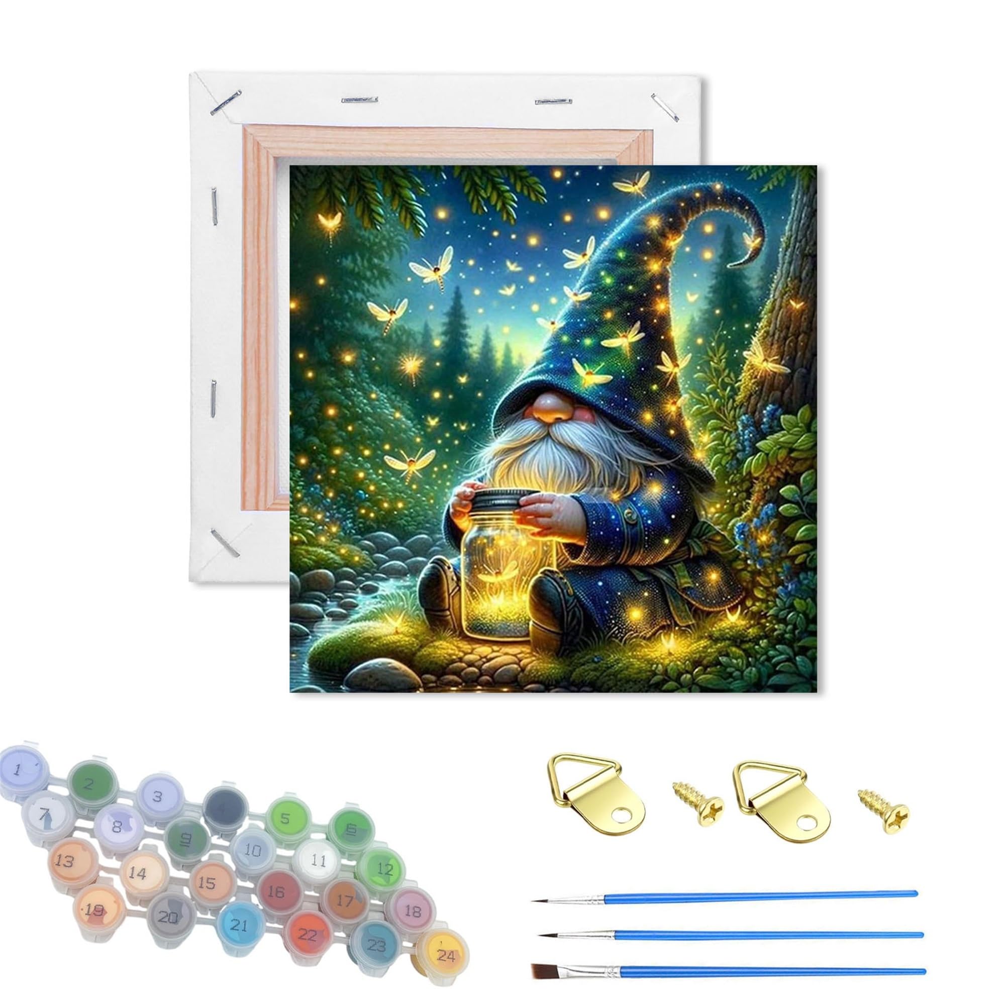 DSFEFV Wooden Framed Paint by Numbers Kits for Adults,DIY Painting Kit on Canvas, Color by Numbers Acrylic,Adult Paint by Number for Wall Decor and Gifts (Elder)