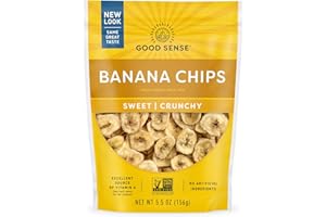 Good Sense Banana Chips, Sweetened, 5.5 Ounce (Pack of 12), Resealabale Bags, Crisp and Tasty Snack