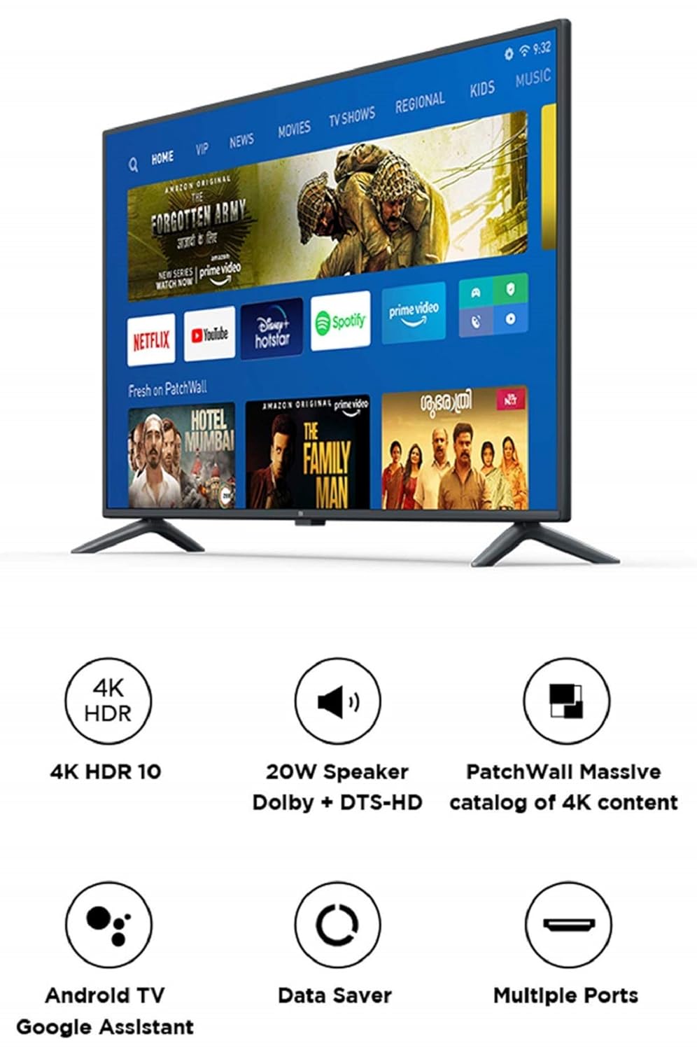 Mi TV 4X 125.7 cm (50 Inches) 4K Ultra HD Android LED TV (Black)