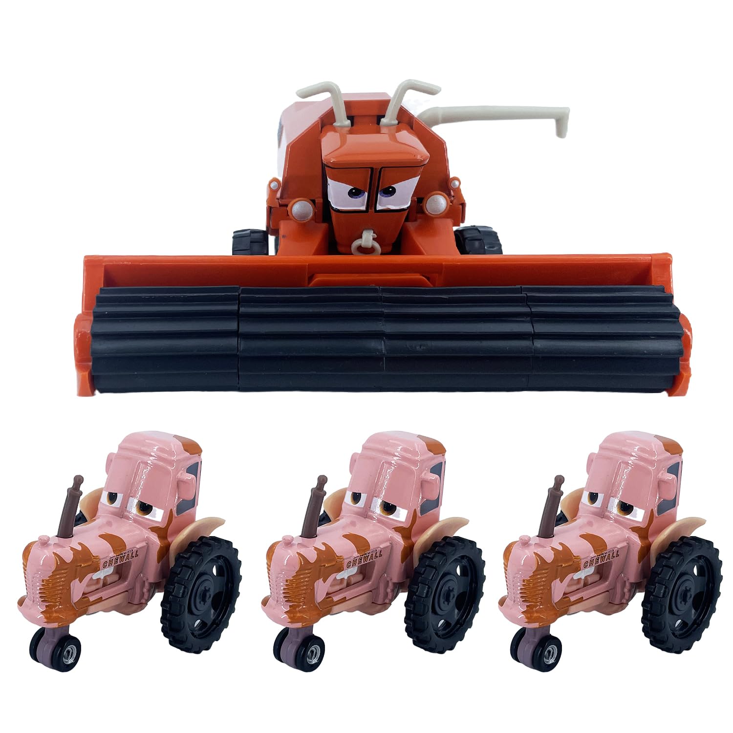 2PCS Portable Small Toy Car 1:55 Diecast Model Metal Body Racers for Preschool Kids 3+ Year Boy Gift (Orange+3Pink)