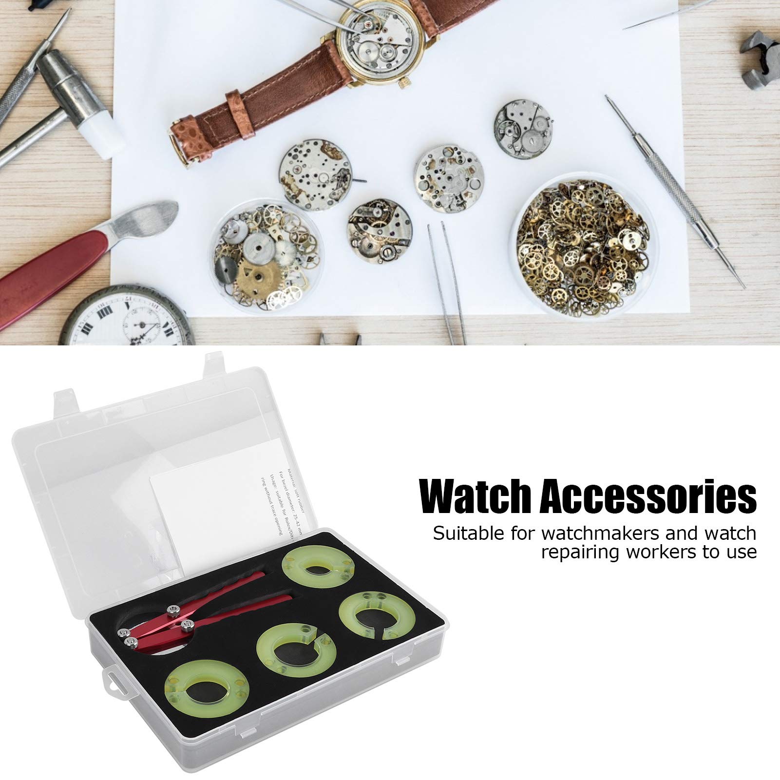 ViaGasaFamido Watch Repair Kit Watch Bezel Ring Opener Removal Tools Watch Glass Changing Watchmaker's Repair Tool Set Watch Accessories