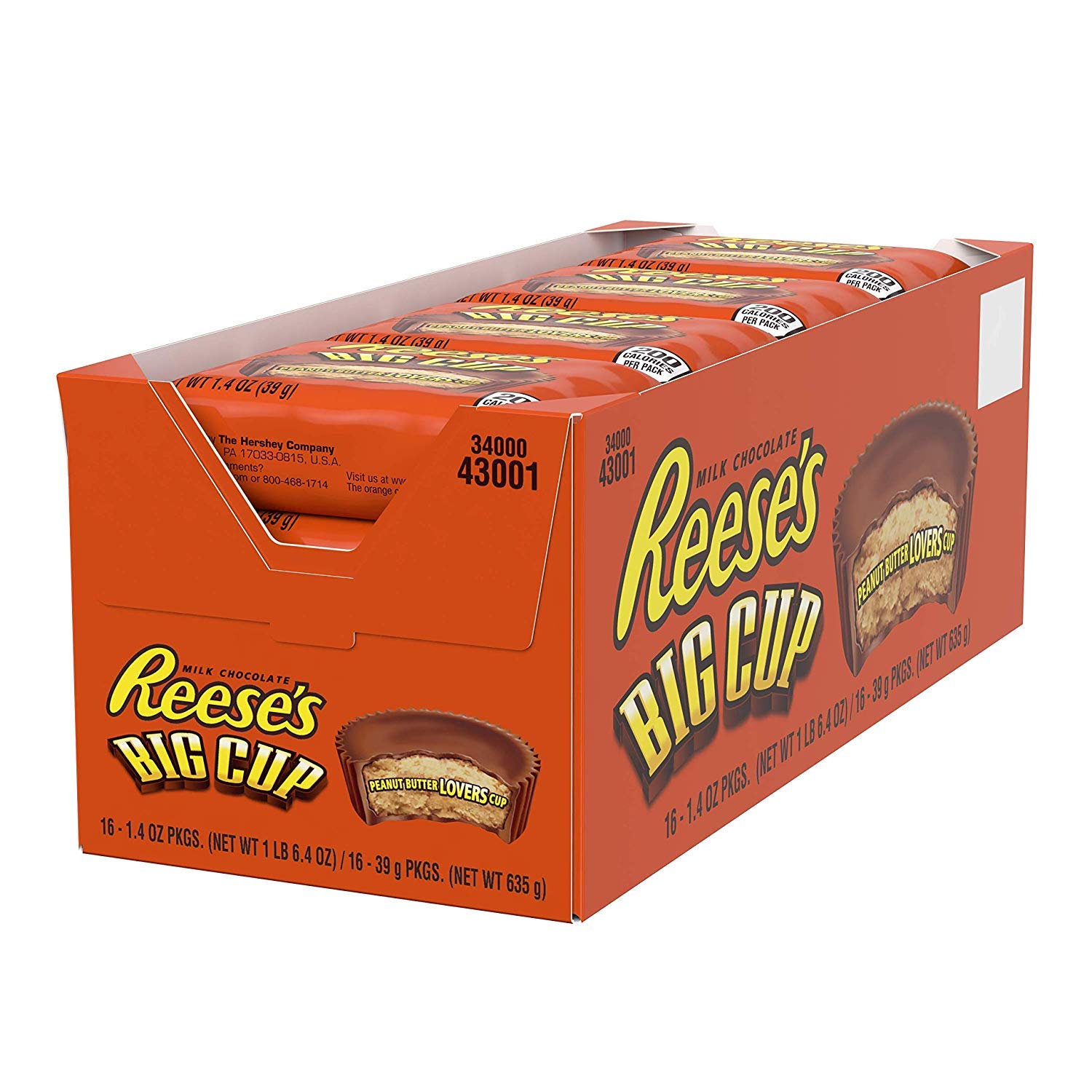 Reese's Peanut Butter Big Cups, 18.4 oz Package (PACK OF