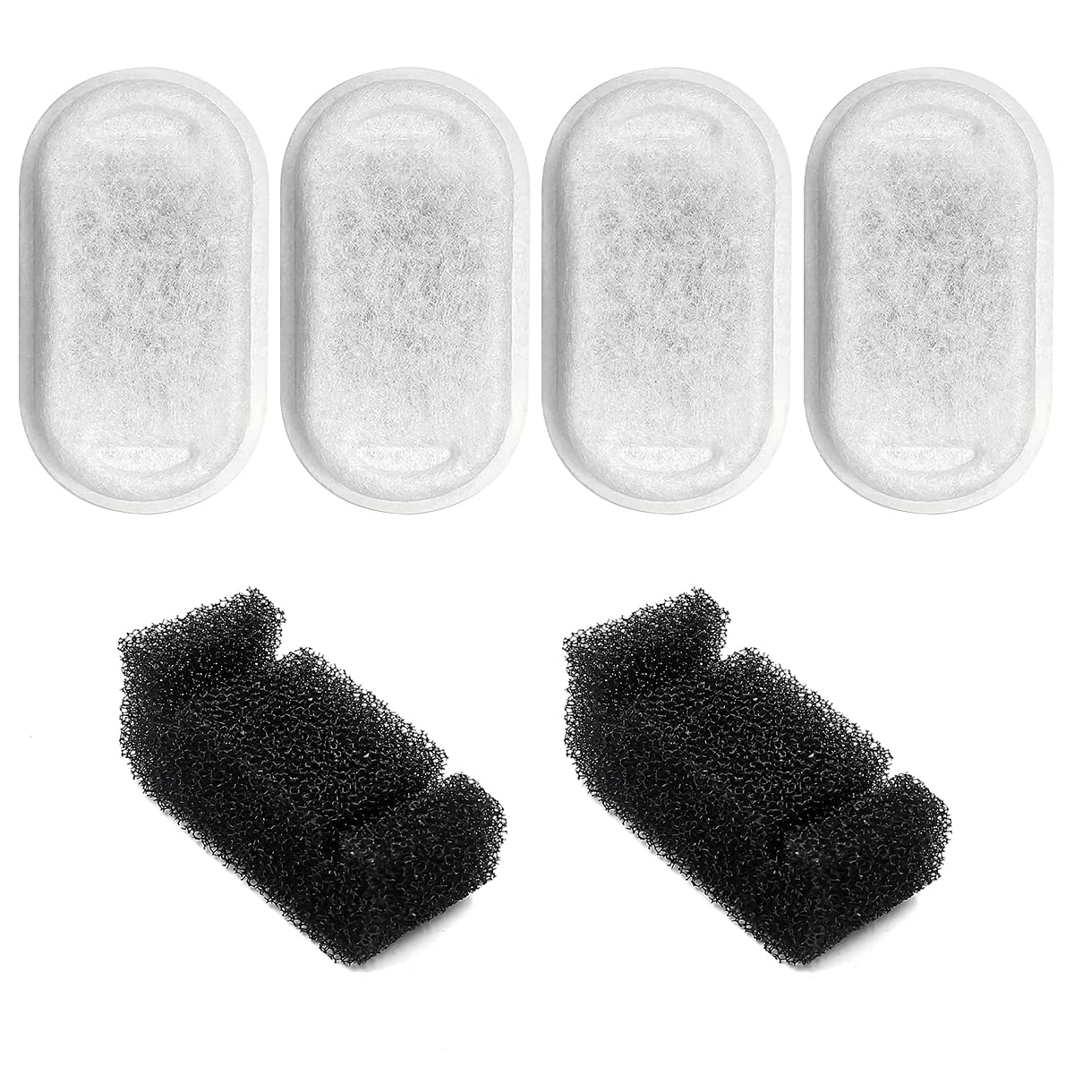 4PCS Cat Water Filter Pet Water Fountain Filters with 2 U-Shaped Sponge for Dog Cat Fountain Drinking