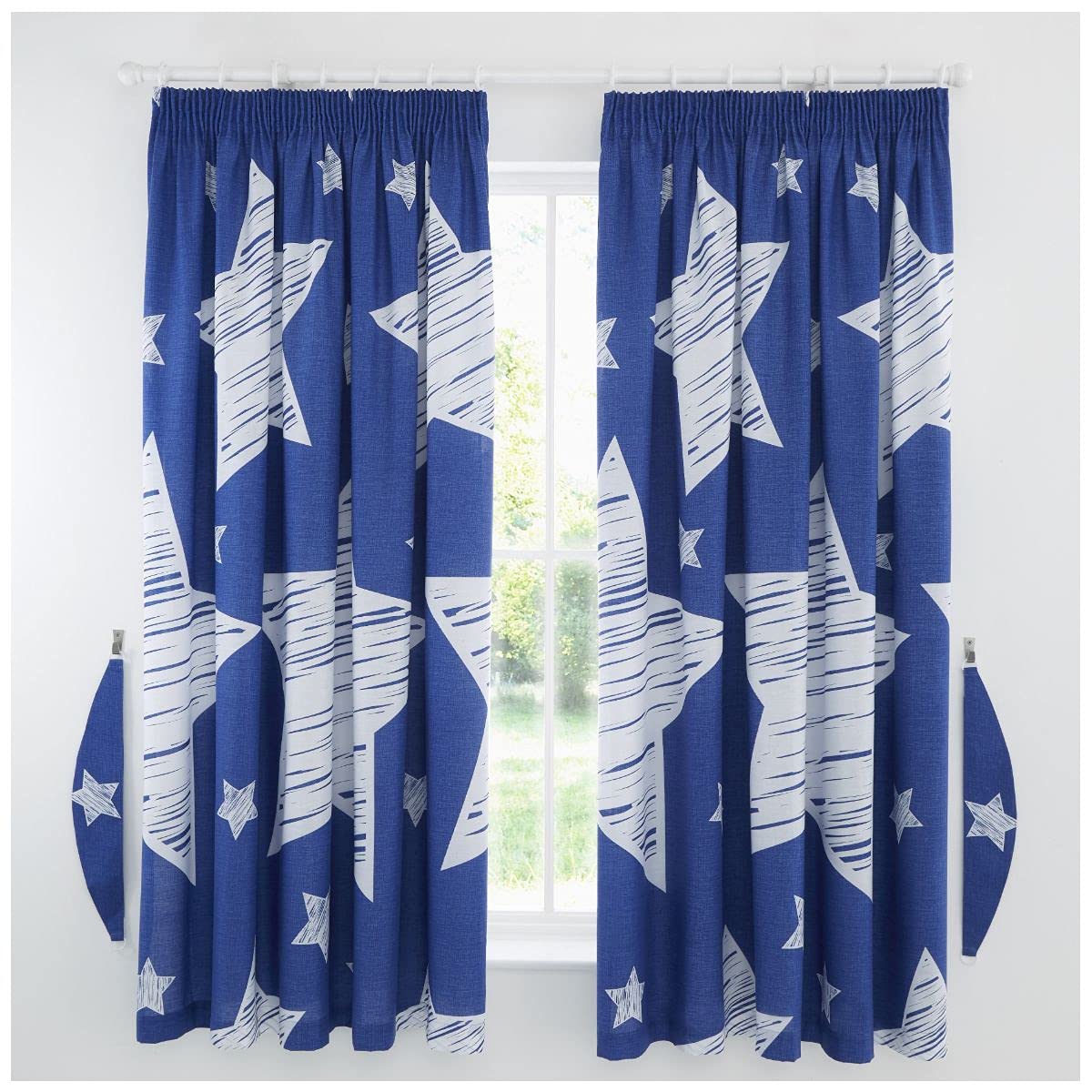 GC GAVENO CAVAILIA Premium Childrens Duvet Covers OR Toddler Fitted Sheets OR Kids Curtains For Bedroom, Navy, 66X72, 548096