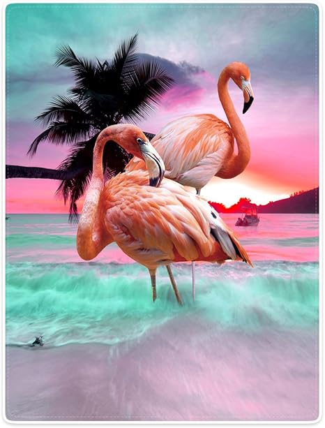 manta manta de forro polar para sofa cama beautiful flamingo playa mar