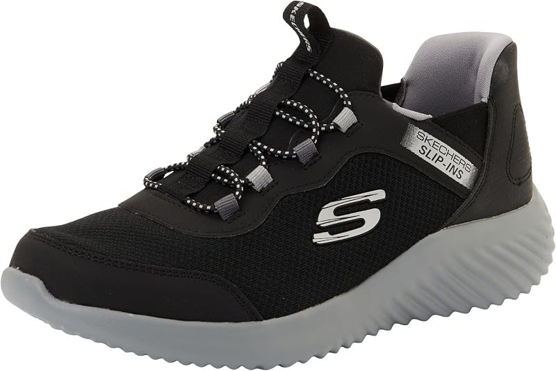Niños Bounder Brisk-Burst Slip-In ENTRENADOR, Black Synthetic / Textile / Charcoal Trim, 37 EU